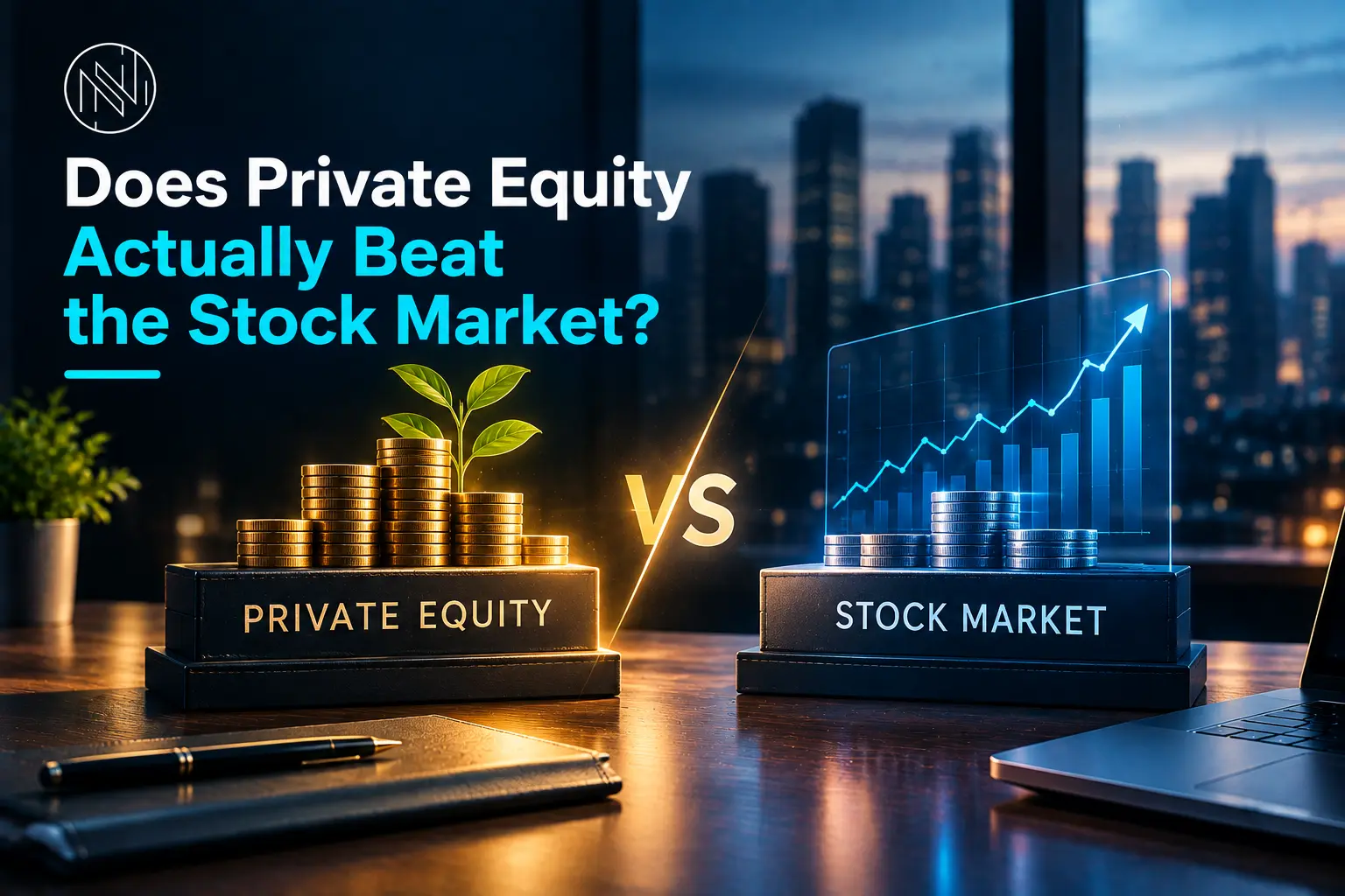 Private equity vs. stock market comparison showing investment performance and returns